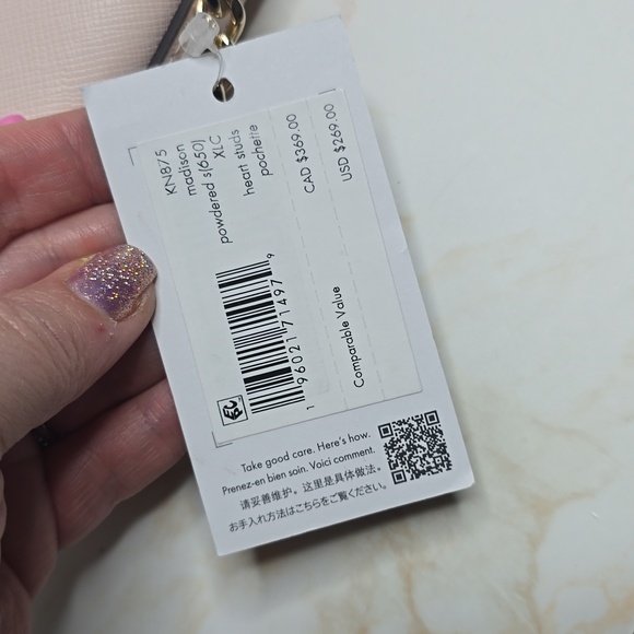 kate spade madison powdered heart studs pochette Valentines Day New - Picture 6 of 12